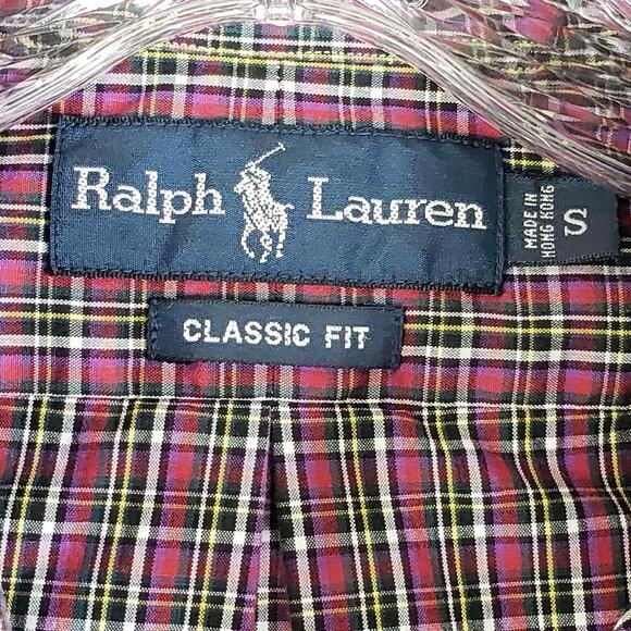 Polo Ralph Lauren Oxford Shirt Men's Size Small S Red Plaid LS Button Down - Picture 6 of 8